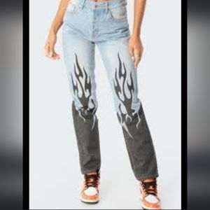 Edited flame jeans